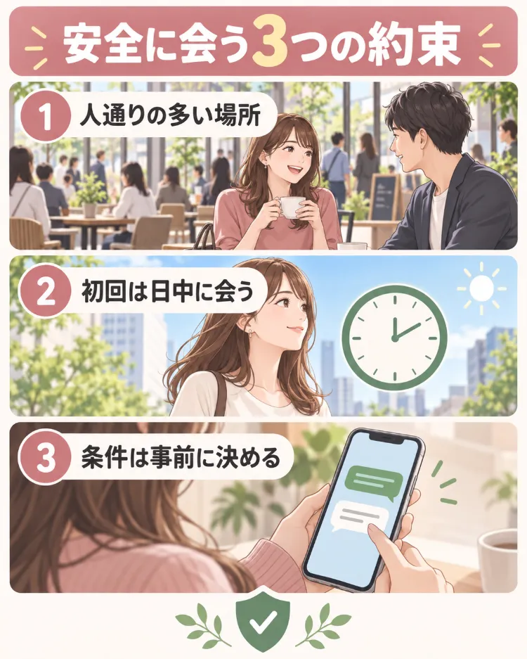 パパ活の相手を安全に探すための3つの約束